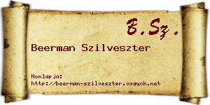 Beerman Szilveszter névjegykártya